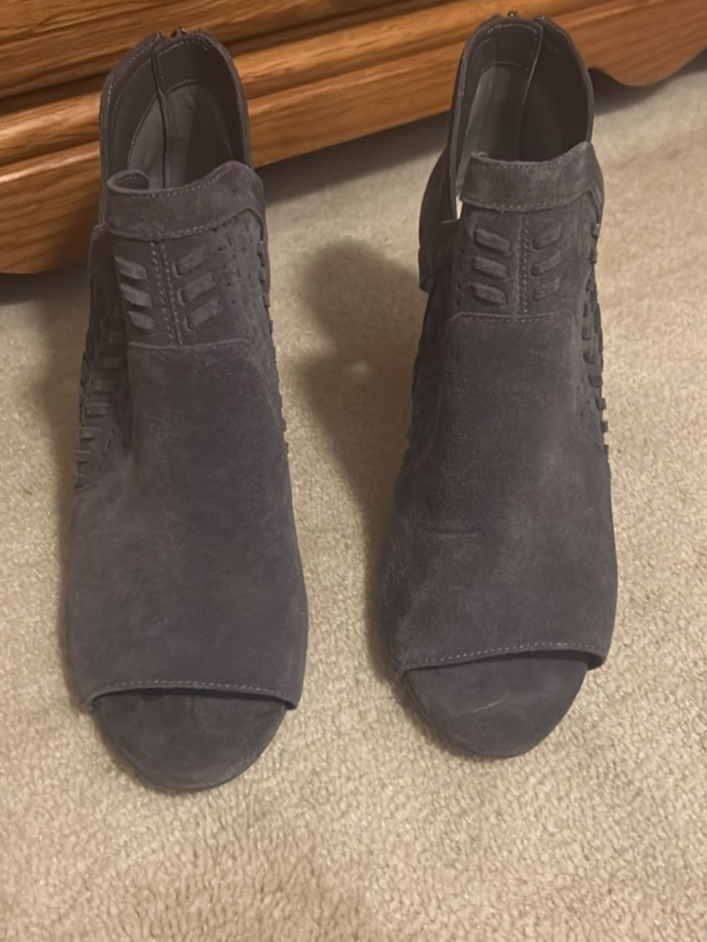 Women’s gray suede booties